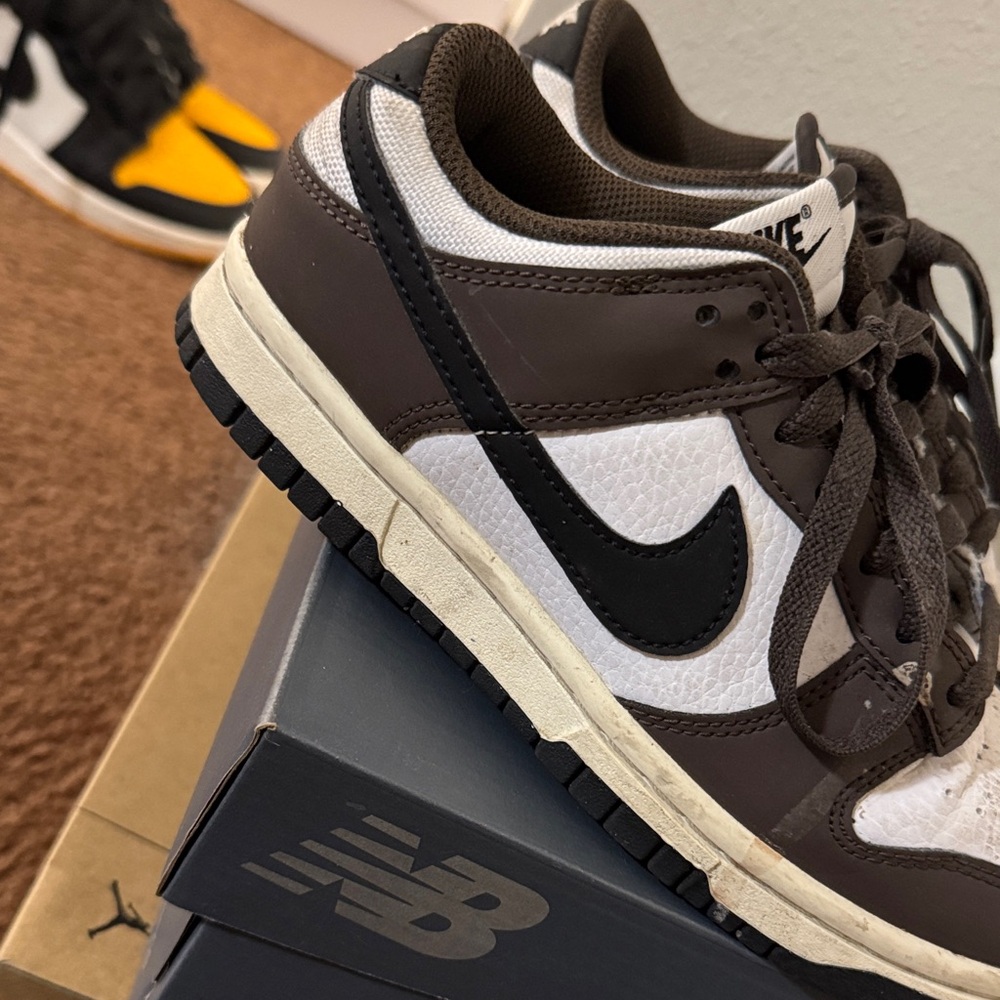 Nike Black and White Sneakers with Brown Accents
